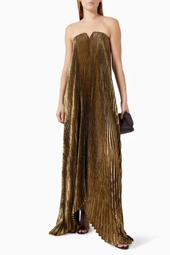 Black Tie Pleated Gown