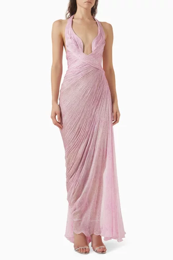 فستان ميلاجروس برباط حرير موسلين