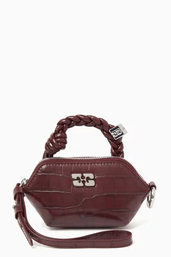 حقيبة بو نانو جلد معاد تدويره بنقشة جلد التمساح