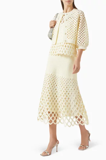 Crochet Rhinestone-embellished Top