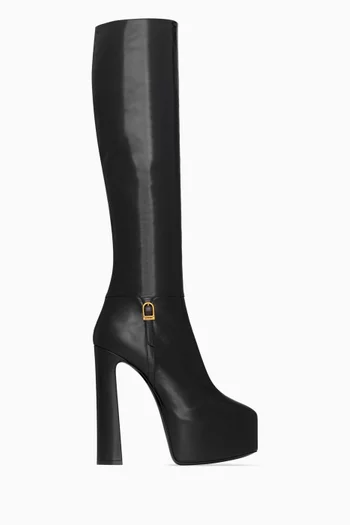 حذاء بوت نيكو بنعل سميك وكعب 155 جلد