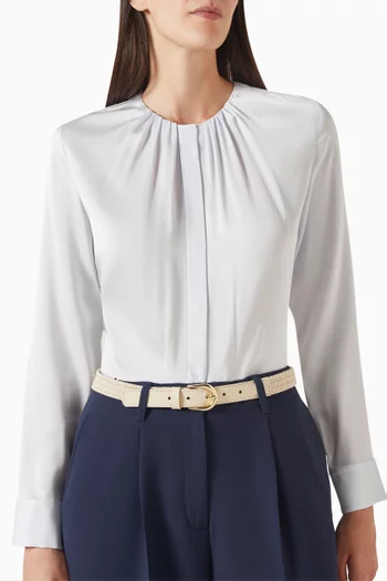 حزام كارول بتصميم مجدول جلد