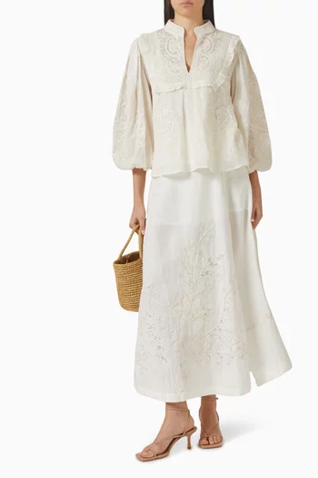 Chaska Ruffle Top in Cotton Voile