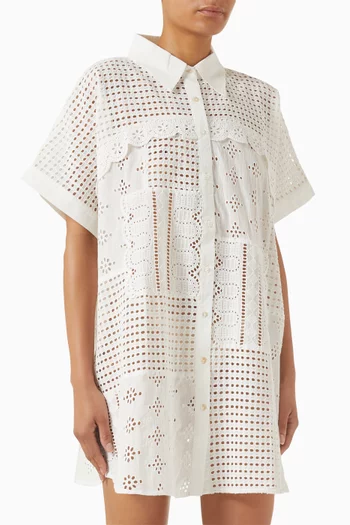 Colbee Broderie Anglaise Kaftan in Cotton