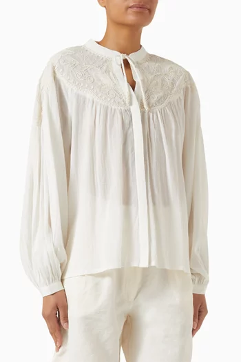 Petronella Embroidered Top in Georgette