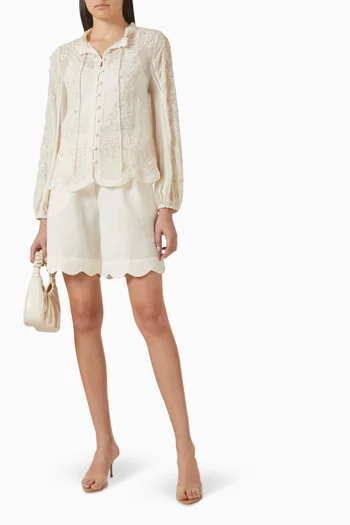 Ultane Sheer Embellished Top in Georgette