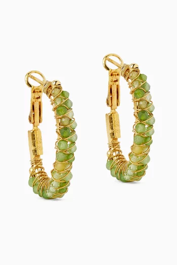 أقراط دائرية لاير معدن مطلي بلون ذهبي