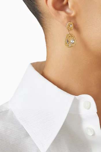 أقراط متدلية اكليبس معدن مطلي بلون ذهبي