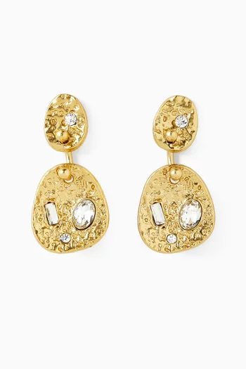 أقراط متدلية اكليبس معدن مطلي بلون ذهبي