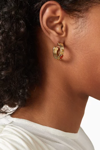 أقراط دائرية سترادا معدن مطلي بالذهب