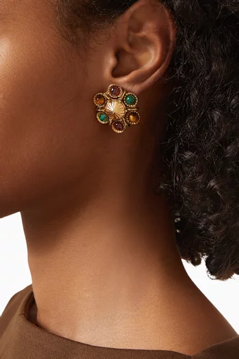 Augusta Stud Earrings in Gold-plated Metal