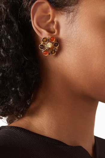 أقراط اوجستا معدن مطلي بلون ذهبي