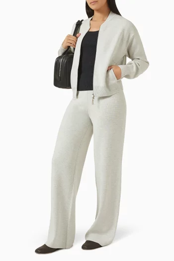 بنطال لاونج منسوج بقصة ساق واسعة