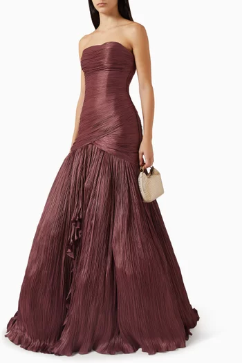 Ruched Flared Gown