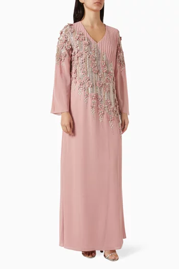 Embellished Kaftan in Crepe