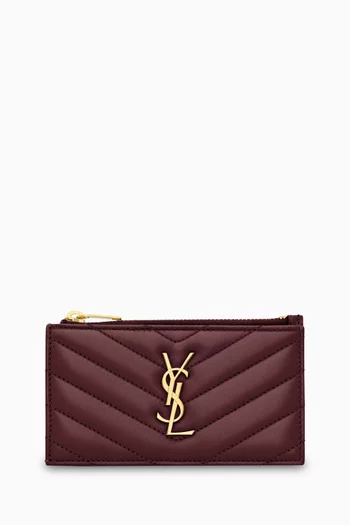 Cassandre Fragments Zip Case in Matelassé Leather