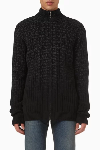 Type Fade Zip‑up Sweater in Cotton-blend