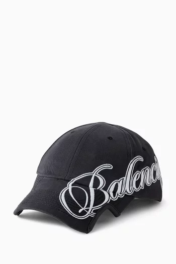 Cursive Cap in Cotton-drill