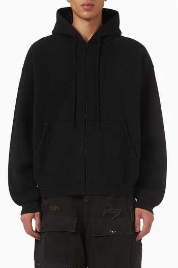 Lion Zip-up Hoodie in Cotton Terry