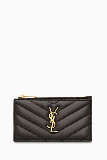 Cassandre Fragments Zip Case in Matelassé Leather