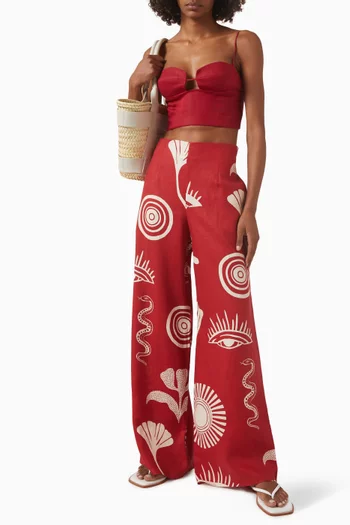 بلوزة إمبيريا قصيرة كتان