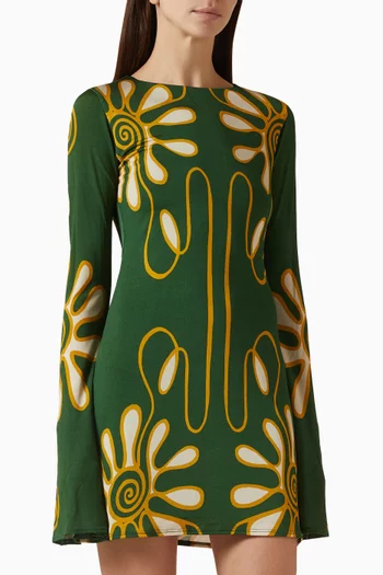 فستان مايشا بنقشة جيرسيه