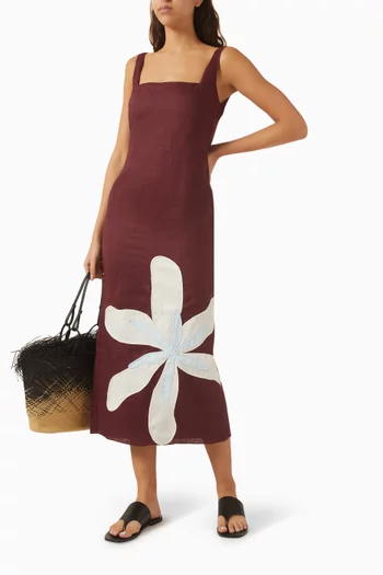 فستان أمارانتا بطبعة زهرة