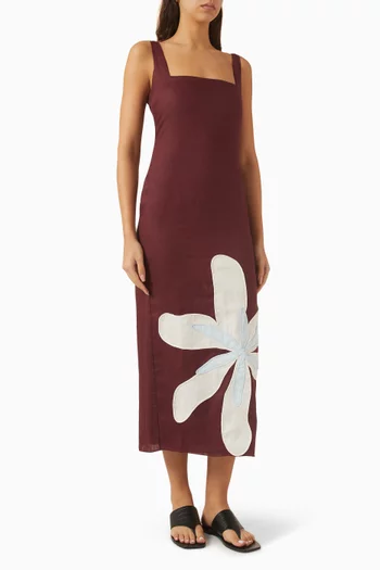 فستان أمارانتا بطبعة زهرة