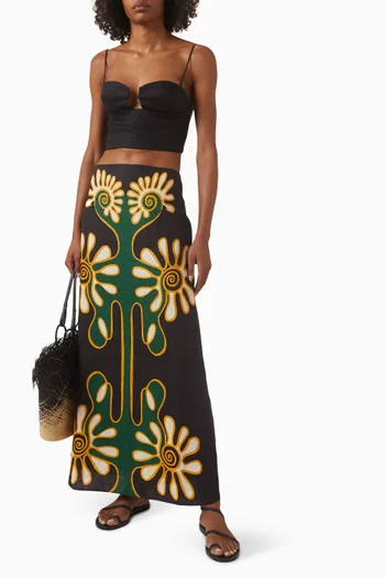 بلوزة إمبيريا قصيرة كتان