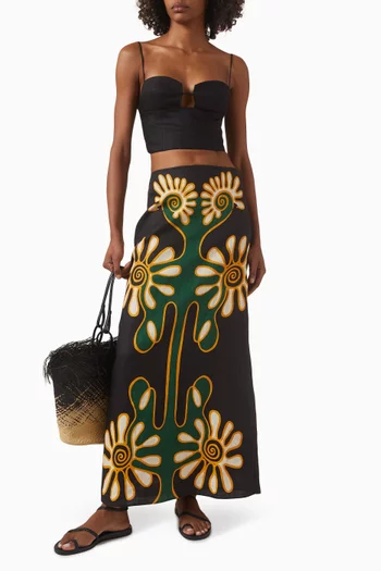 تنورة سيلينا بنقشة كتان