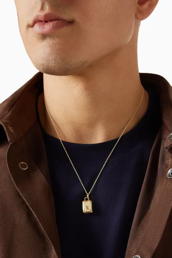 Luggage Pendant Necklace in 14kt Gold-plated Silver