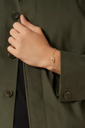 Hamsa Ball Bracelet in 14kt Gold-plated Silver