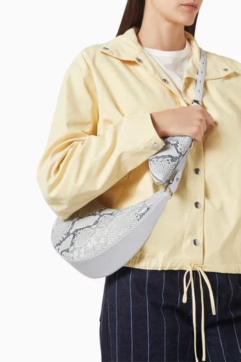 Duo Crossbody Bag in Snake-embossed Leather