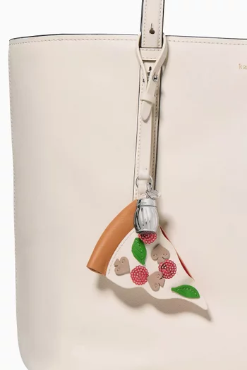 Charmed NYC Pizza Bag Charm in Leather