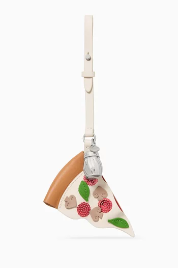 Charmed NYC Pizza Bag Charm in Leather