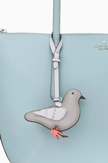 Critters Perry Pigeon Bag Charm in Leather