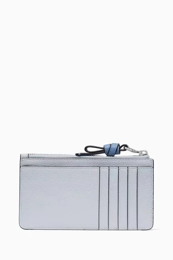 حافظة بطاقات ائتمان بعروة جلد حبيبي