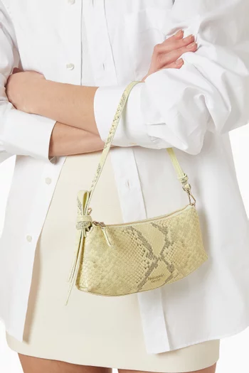 Loop Snake Pochette in Embossed Leather