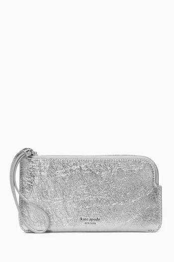 Zip Wristlet Pouch in Leather