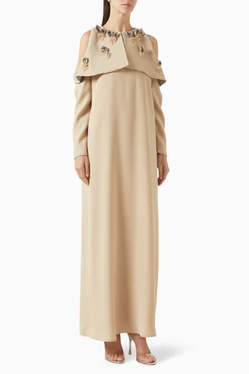 قفطان مطرز كريب