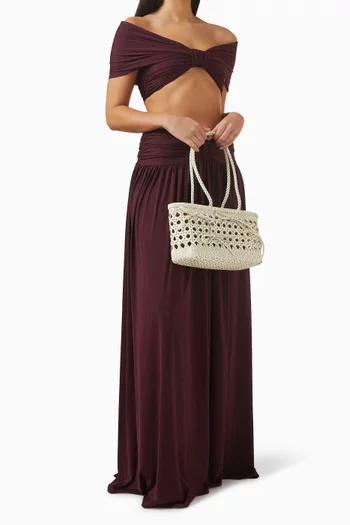 Biscuit Shoulder Bag in Braided-leather