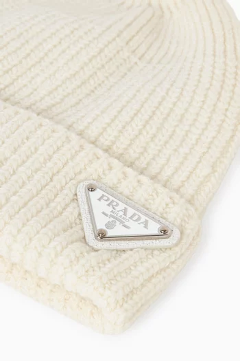 Logo Beanie in Wool-cashmere