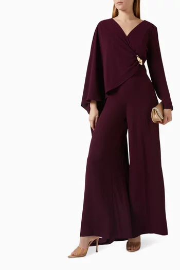 V-neck Cape Jumpsuit