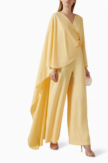 V-neck Cape Jumpsuit