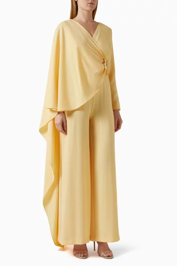 V-neck Cape Jumpsuit