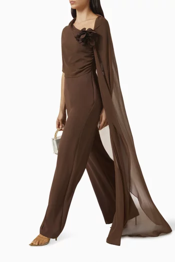 One-shoulder Jumpsuit in Crepe