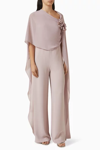 One-shoulder Jumpsuit in Crepe