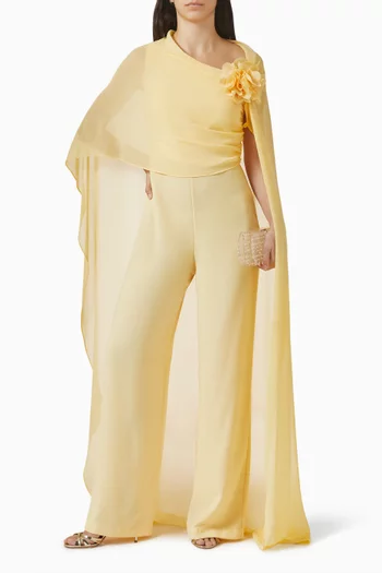 One-shoulder Jumpsuit in Crepe