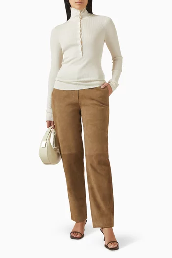 High-neck Sweater in Wool Blend