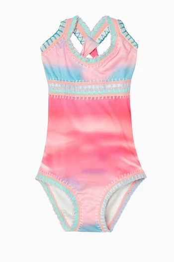 Sadie Rainbow Embroidered One-piece Swimsuit
